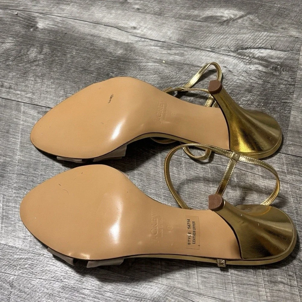 J CREW Y2K Wedding Ruffle Gold &‎ Cream Slingbacks High Heels Shoes Women Sz 8
